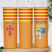 Aragon Flag Skinny Tumbler Autonomous Community of Spain - Wonder Print Shop