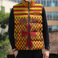 Aragon Flag Sleeveless Puffer Jacket Autonomous Community of Spain - Wonder Print Shop
