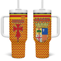 Aragon Flag Tumbler With Handle Autonomous Community of Spain - Wonder Print Shop