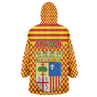 Aragon Flag Wearable Blanket Hoodie Autonomous Community of Spain - Wonder Print Shop