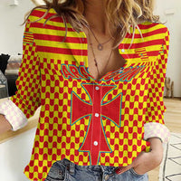 Aragon Flag Women Casual Shirt Autonomous Community of Spain - Wonder Print Shop