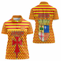 Aragon Flag Women Polo Shirt Autonomous Community of Spain - Wonder Print Shop