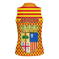 Aragon Flag Women Sleeveless Polo Shirt Autonomous Community of Spain - Wonder Print Shop