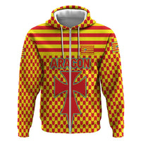 Aragon Flag Zip Hoodie Autonomous Community of Spain - Wonder Print Shop