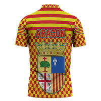 Aragon Flag Zipper Polo Shirt Autonomous Community of Spain - Wonder Print Shop