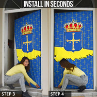 Asturias Flag Door Cover Autonomous Community of Spain - Wonder Print Shop