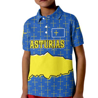Asturias Flag Kid Polo Shirt Autonomous Community of Spain - Wonder Print Shop