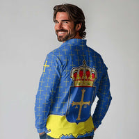 Asturias Flag Long Sleeve Polo Shirt Autonomous Community of Spain - Wonder Print Shop