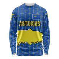 Asturias Flag Long Sleeve Shirt Autonomous Community of Spain - Wonder Print Shop