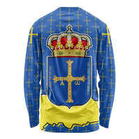 Asturias Flag Long Sleeve Shirt Autonomous Community of Spain - Wonder Print Shop