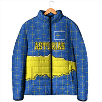 Asturias Flag Padded Jacket Autonomous Community of Spain - Wonder Print Shop