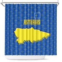 Asturias Flag Shower Curtain Autonomous Community of Spain - Wonder Print Shop