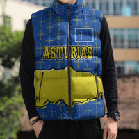 Asturias Flag Sleeveless Puffer Jacket Autonomous Community of Spain - Wonder Print Shop