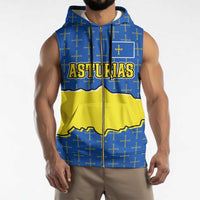 Asturias Flag Sleeveless Zip Hoodie Autonomous Community of Spain - Wonder Print Shop