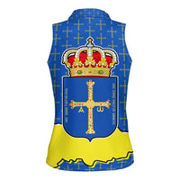 Asturias Flag Women Sleeveless Polo Shirt Autonomous Community of Spain - Wonder Print Shop