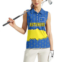 Asturias Flag Women Sleeveless Polo Shirt Autonomous Community of Spain - Wonder Print Shop