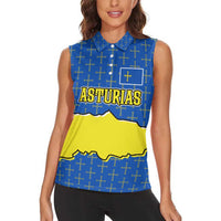 Asturias Flag Women Sleeveless Polo Shirt Autonomous Community of Spain - Wonder Print Shop