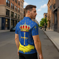 Asturias Flag Zipper Polo Shirt Autonomous Community of Spain - Wonder Print Shop