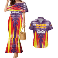 Balearic Islands Flag Couples Matching Mermaid Dress and Hawaiian Shirt Autonomous Community of Spain - Wonder Print Shop