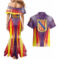 Balearic Islands Flag Couples Matching Mermaid Dress and Hawaiian Shirt Autonomous Community of Spain - Wonder Print Shop