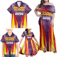 Balearic Islands Flag Family Matching Off Shoulder Maxi Dress and Hawaiian Shirt Autonomous Community of Spain - Wonder Print Shop
