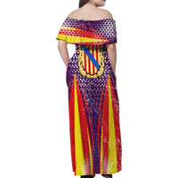 Balearic Islands Flag Family Matching Off Shoulder Maxi Dress and Hawaiian Shirt Autonomous Community of Spain - Wonder Print Shop
