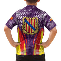 Balearic Islands Flag Family Matching Short Sleeve Bodycon Dress and Hawaiian Shirt Autonomous Community of Spain - Wonder Print Shop