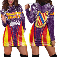 Balearic Islands Flag Hoodie Dress Autonomous Community of Spain - Wonder Print Shop