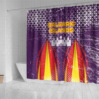 Balearic Islands Flag Shower Curtain Autonomous Community of Spain - Wonder Print Shop