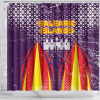 Balearic Islands Flag Shower Curtain Autonomous Community of Spain - Wonder Print Shop