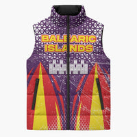 Balearic Islands Flag Sleeveless Puffer Jacket Autonomous Community of Spain - Wonder Print Shop