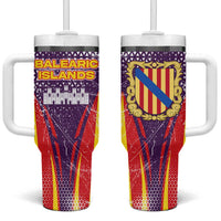 Balearic Islands Flag Tumbler With Handle Autonomous Community of Spain - Wonder Print Shop