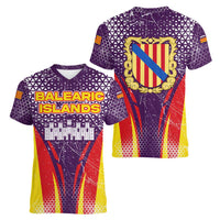 Balearic Islands Flag Women V-Neck T-Shirt Autonomous Community of Spain - Wonder Print Shop