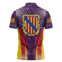 Balearic Islands Flag Zipper Polo Shirt Autonomous Community of Spain - Wonder Print Shop