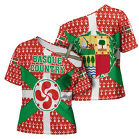 Basque Country Flag Cross Shoulder Shirt Autonomous Community of Spain - Wonder Print Shop