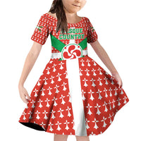 Basque Country Flag Family Matching Off Shoulder Short Dress and Hawaiian Shirt Autonomous Community of Spain - Wonder Print Shop