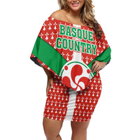 Basque Country Flag Family Matching Off Shoulder Short Dress and Hawaiian Shirt Autonomous Community of Spain - Wonder Print Shop