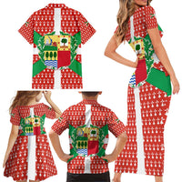 Basque Country Flag Family Matching Short Sleeve Bodycon Dress and Hawaiian Shirt Autonomous Community of Spain - Wonder Print Shop