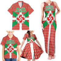 Basque Country Flag Family Matching Tank Maxi Dress and Hawaiian Shirt Autonomous Community of Spain - Wonder Print Shop