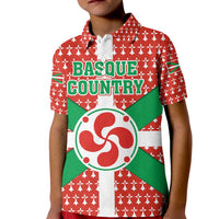 Basque Country Flag Kid Polo Shirt Autonomous Community of Spain - Wonder Print Shop