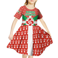 Basque Country Flag Kid Short Sleeve Dress Autonomous Community of Spain - Wonder Print Shop
