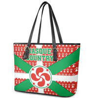 Basque Country Flag Leather Tote Bag Autonomous Community of Spain - Wonder Print Shop