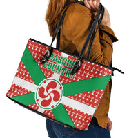 Basque Country Flag Leather Tote Bag Autonomous Community of Spain - Wonder Print Shop