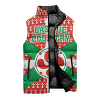 Basque Country Flag Sleeveless Puffer Jacket Autonomous Community of Spain - Wonder Print Shop