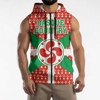 Basque Country Flag Sleeveless Zip Hoodie Autonomous Community of Spain - Wonder Print Shop