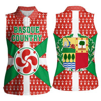 Basque Country Flag Women Sleeveless Polo Shirt Autonomous Community of Spain - Wonder Print Shop
