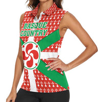 Basque Country Flag Women Sleeveless Polo Shirt Autonomous Community of Spain - Wonder Print Shop
