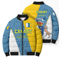Canary Islands Flag Bomber Puffer Jacket Autonomous Community of Spain - Wonder Print Shop