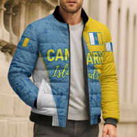 Canary Islands Flag Bomber Puffer Jacket Autonomous Community of Spain - Wonder Print Shop