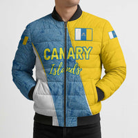 Canary Islands Flag Bomber Puffer Jacket Autonomous Community of Spain - Wonder Print Shop